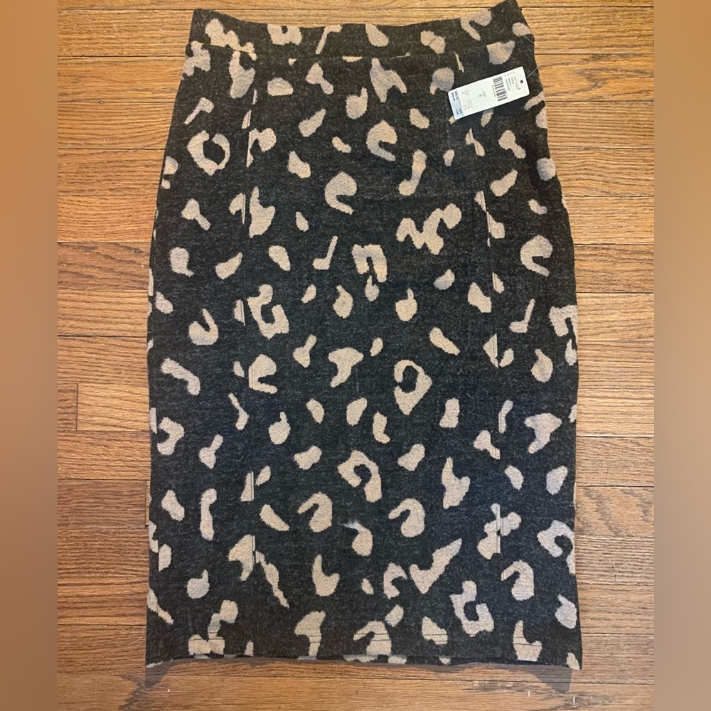 NWT Anthropologie Maeve Delphine sweater knit animal print pencil skirt - Picture 4 of 8